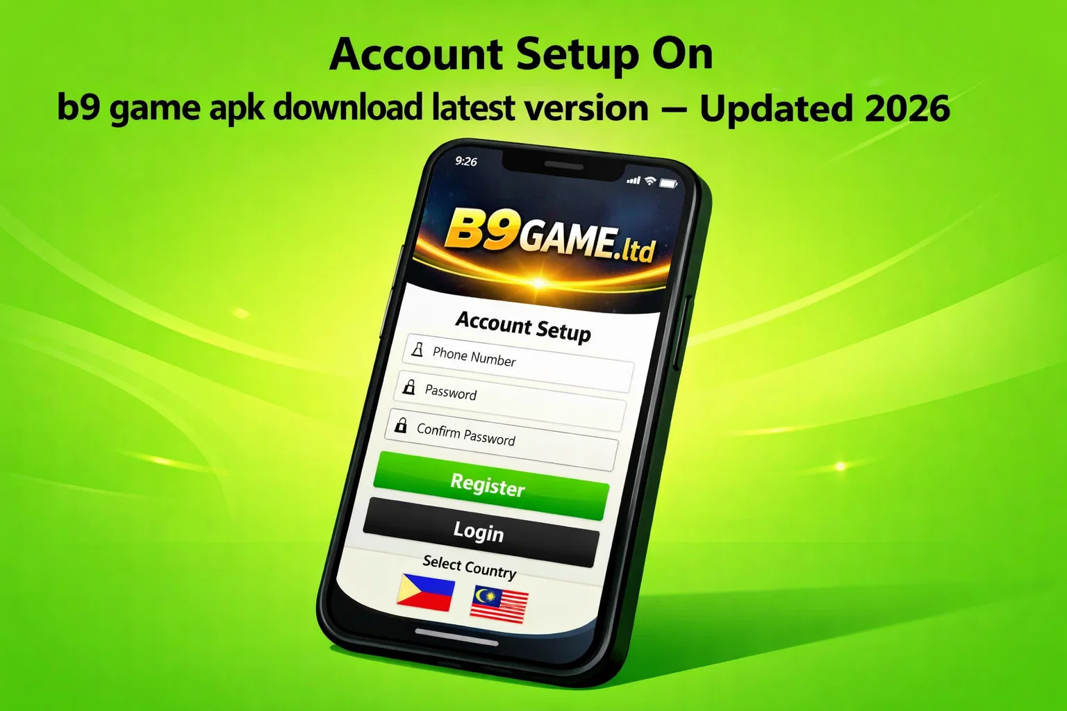 Account Setup On b9 game apk download latest version