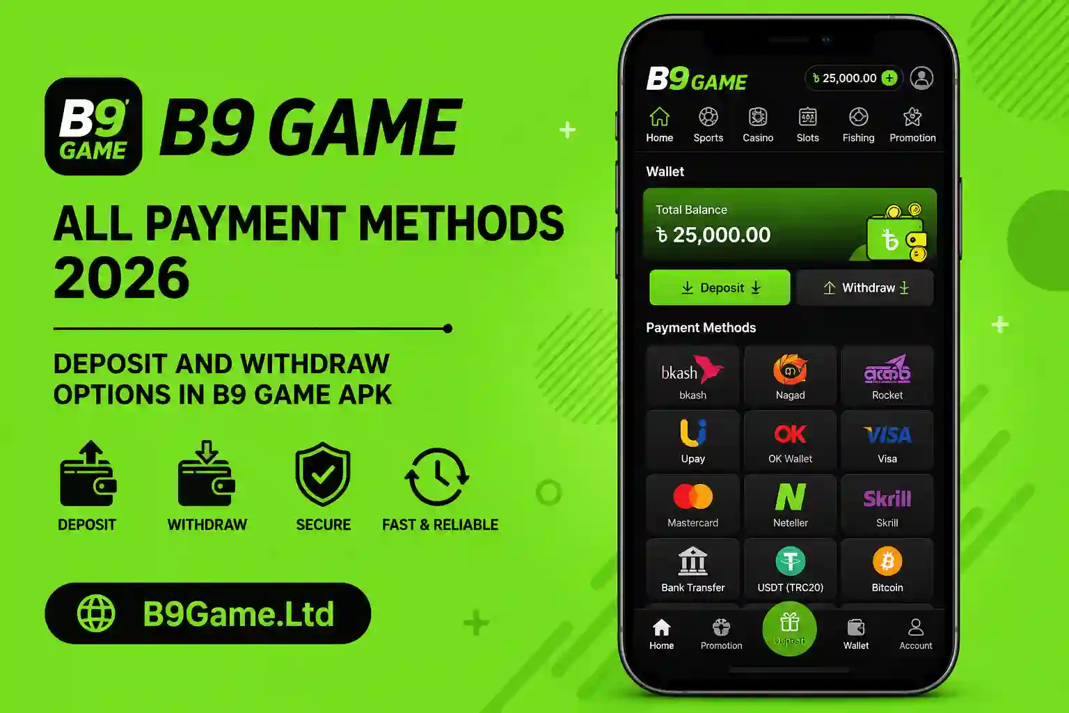 B9 Game All Payment Methods